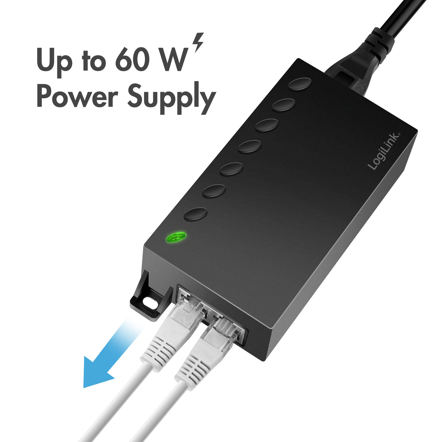 Smart Switch LogiLink Gigabit PoE++ Injector 60W Kompatibel IEEE802.3