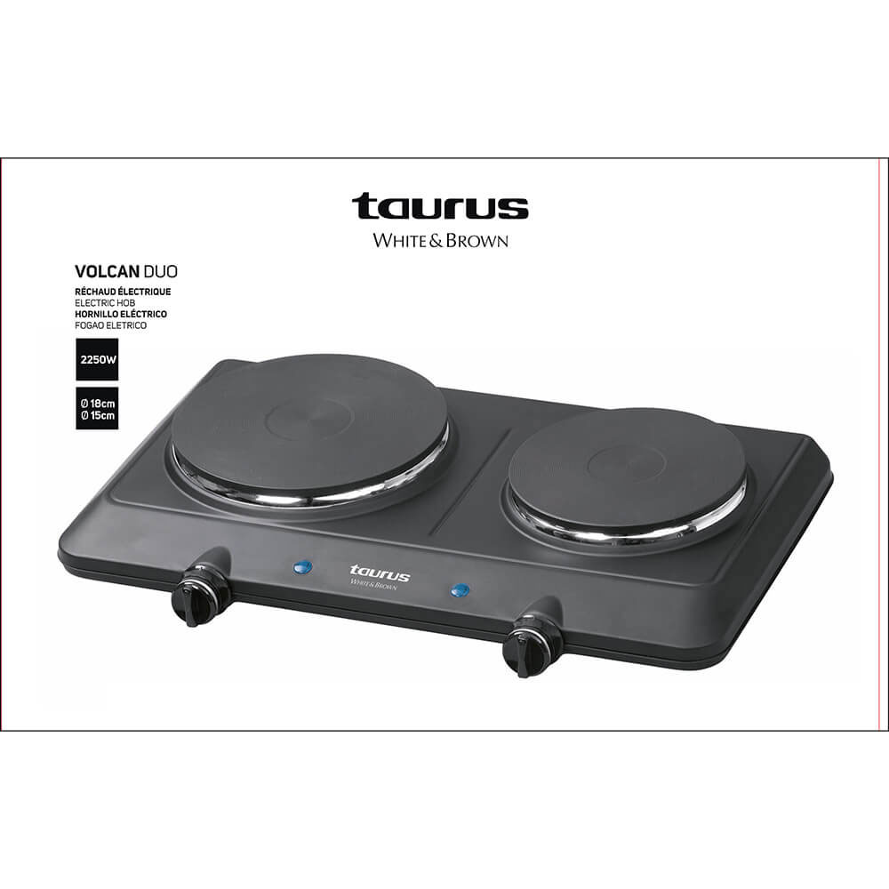 Kokplatta Taurus Elektrisk Dubbel 2250w