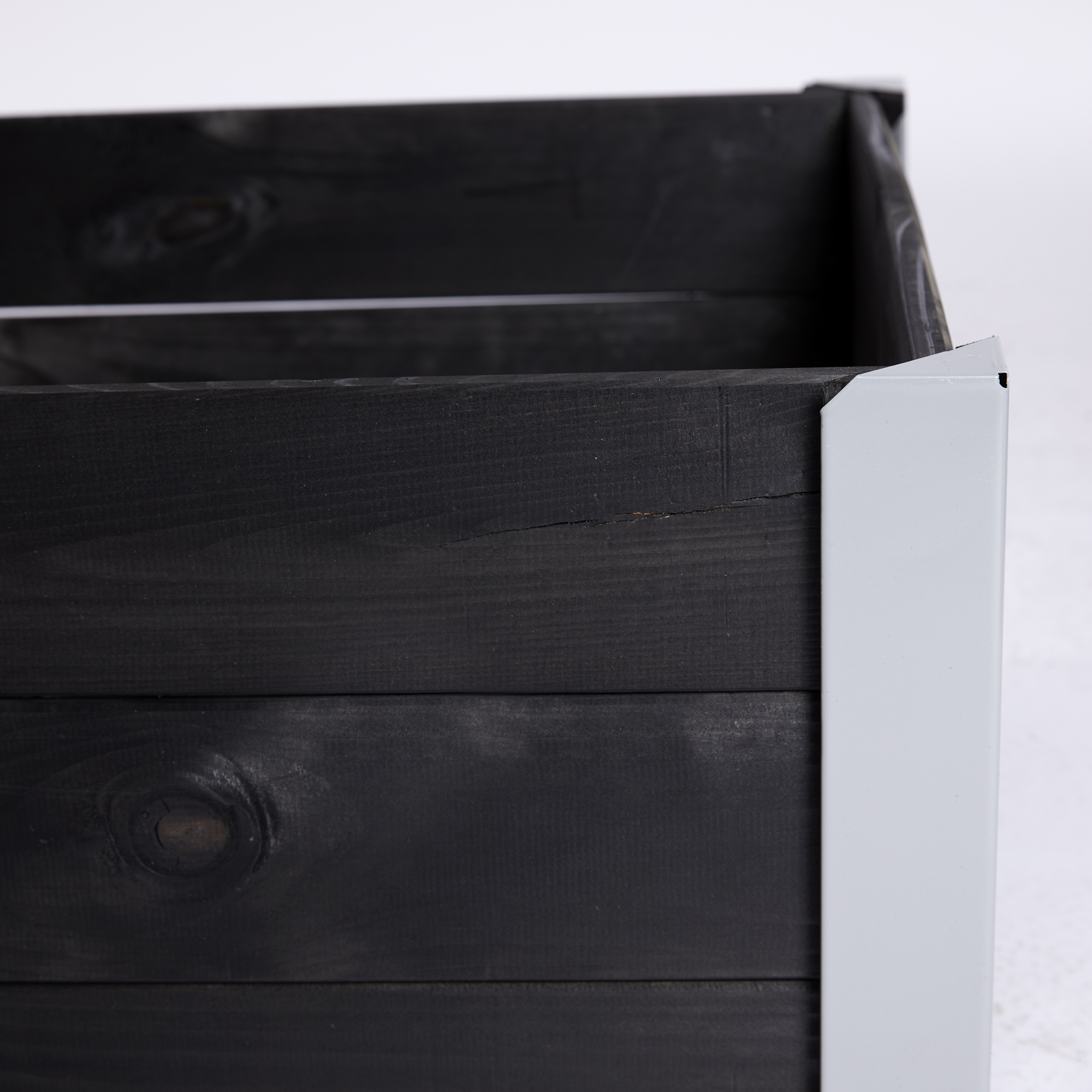 Odlingslåda Hortus Trä Grundmålad Svart 33x93x53 Med Metallhörn