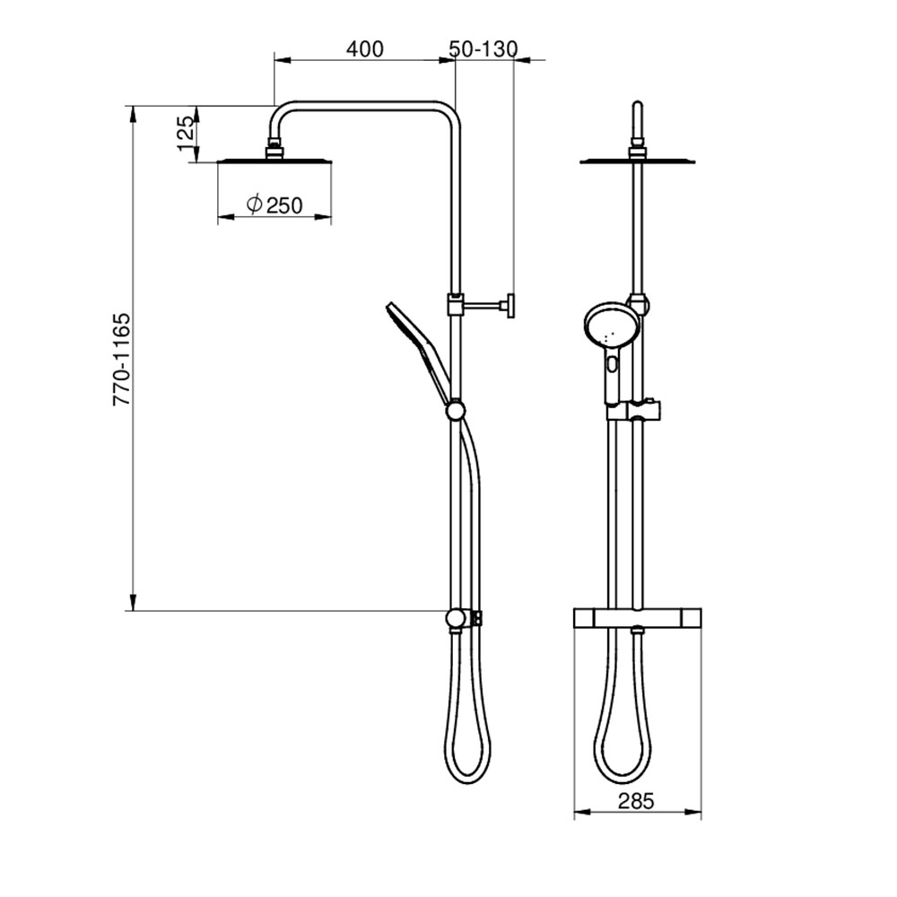 Duschpaket 160, Round, Atlantic 160cc