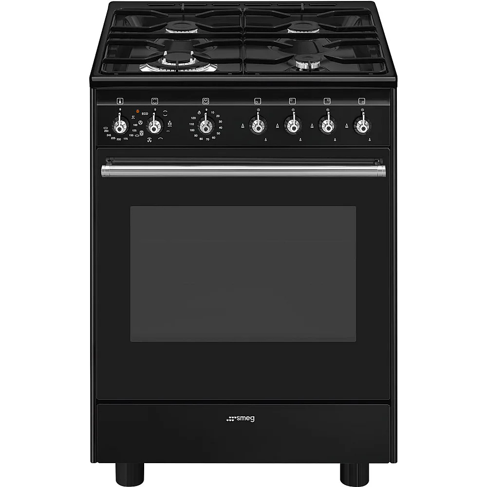 Gasspis Smeg Concerto CX61GMBL Svart med Mångsidig och Elektrisk Ugn