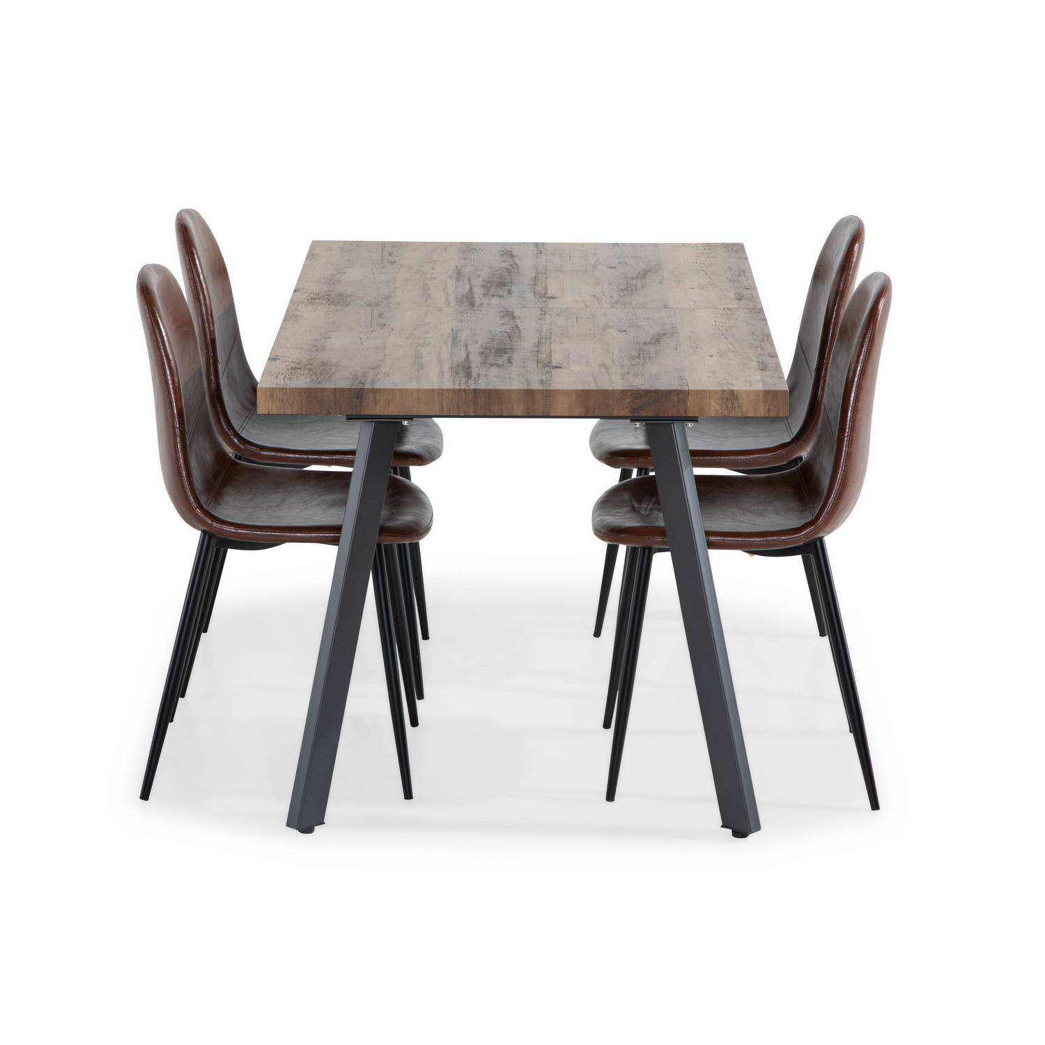 Matgrupp Basic Home Marcelen Matbord 140-180 cm Förlängningsbart med 4 Nibe Matstol