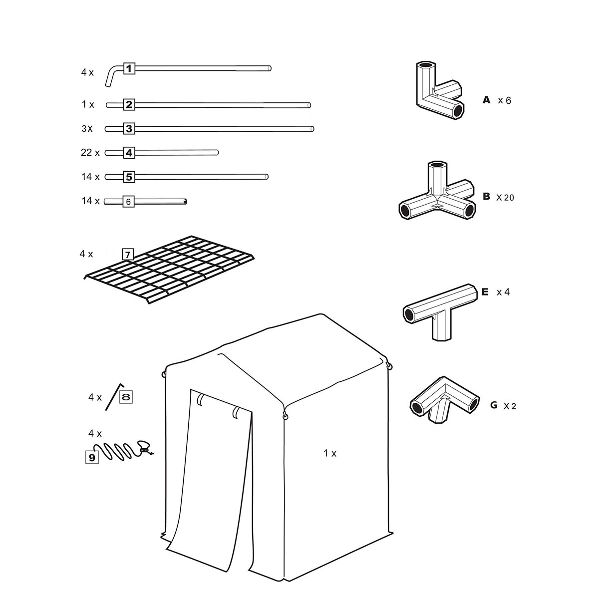 Växthus Metalcraft 1,04 kvm Transparent Rektangulärt