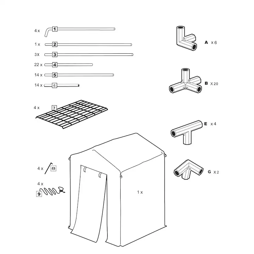 Växthus Metalcraft 1,04 kvm Transparent Rektangulärt
