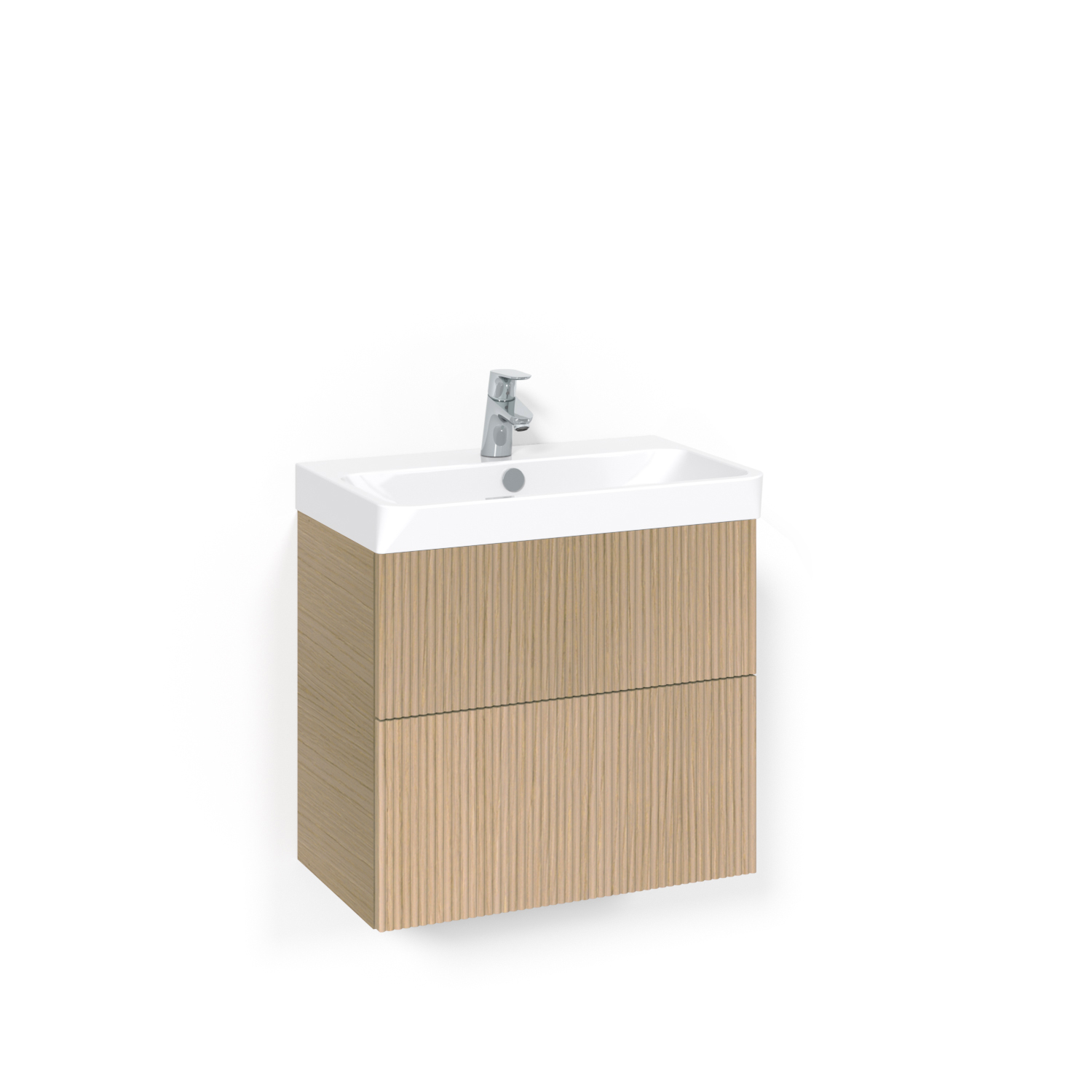 Crown Kom 60x35 Lj.Ek Li L Ljus Ek, 600 mm, Tvättställ Light 70, Utan Pushfunktion