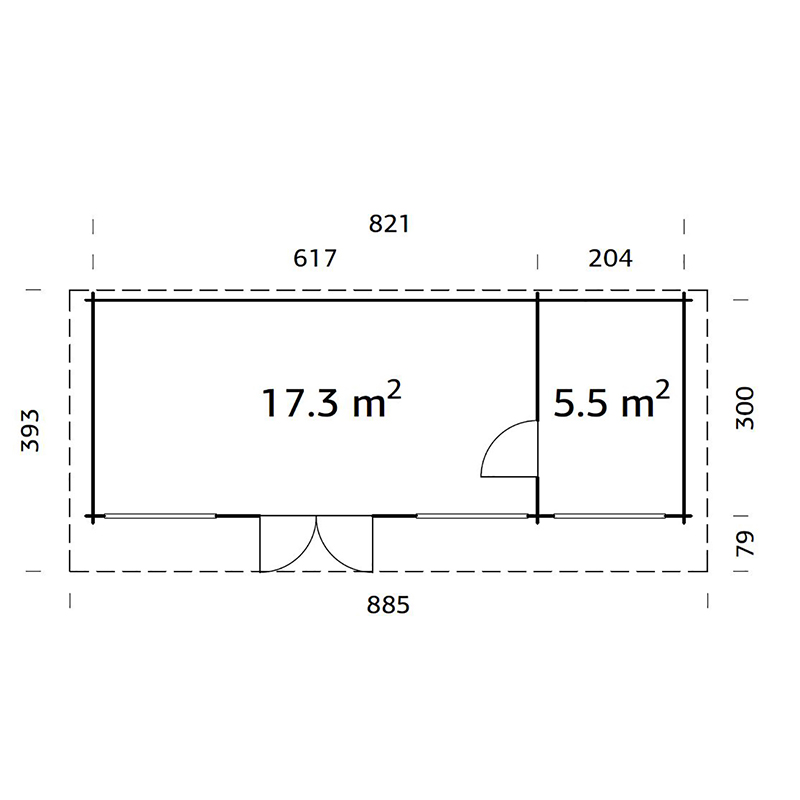 Stuga Palmako Heidi 22,8 m2