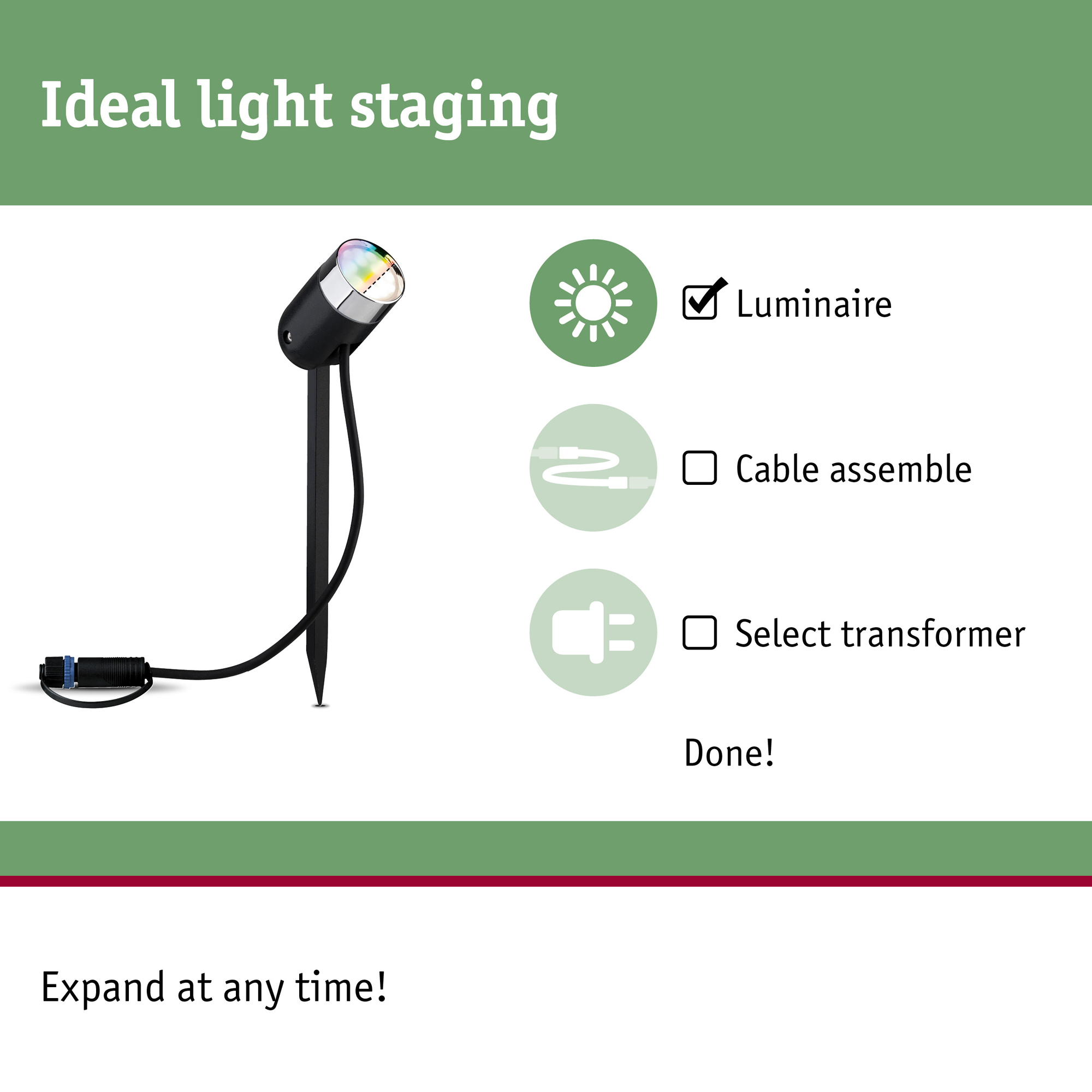 Spotlight Paulmann Pike Plug & Shine LED  Smart Home Zigbee 3.0 Pike IP65 24V
