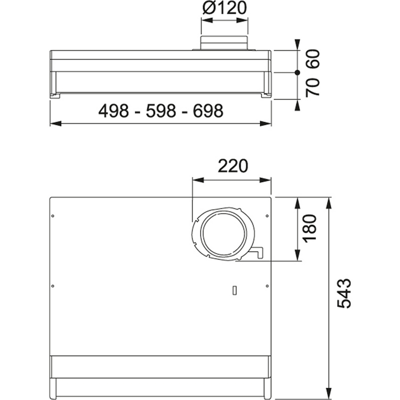 Kåpa 1221B-10 70 Vit Vit, Bredd: 698 mm