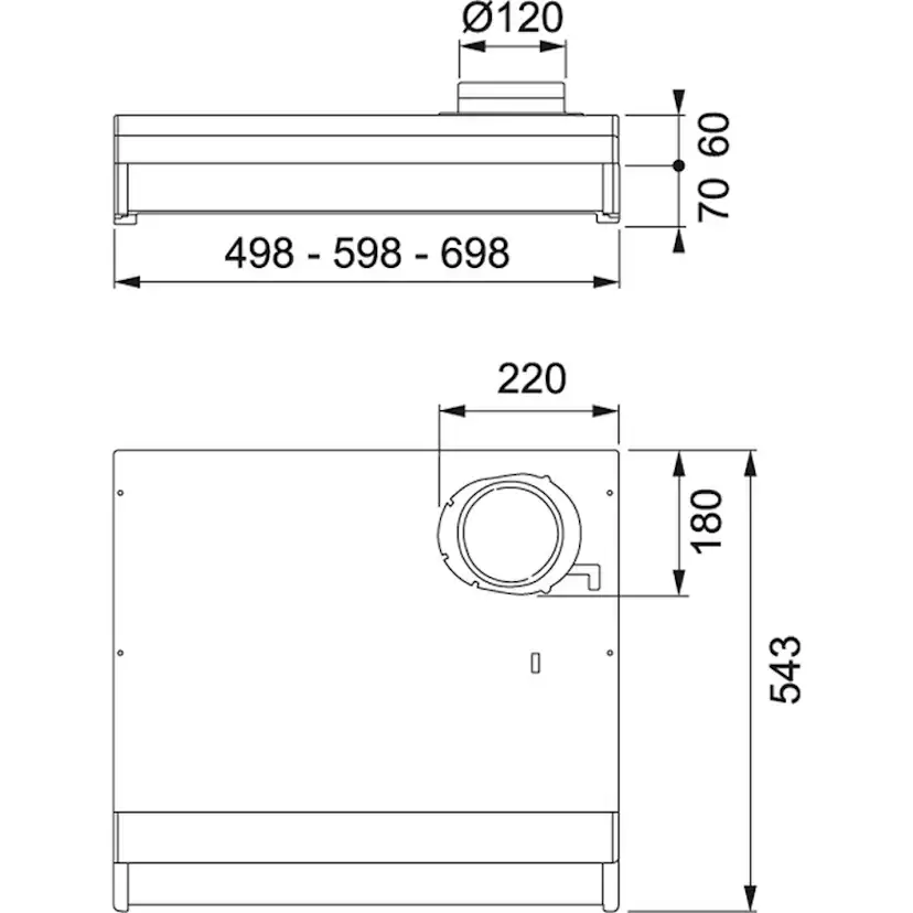 Kåpa 1221B-10 70 Vit Vit, Bredd: 698 mm