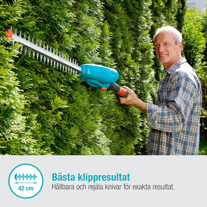 Teleskopisk Häcksax Gardena THS 42/18V P4A Komplett (2,5Ah batteri + standardladdare)