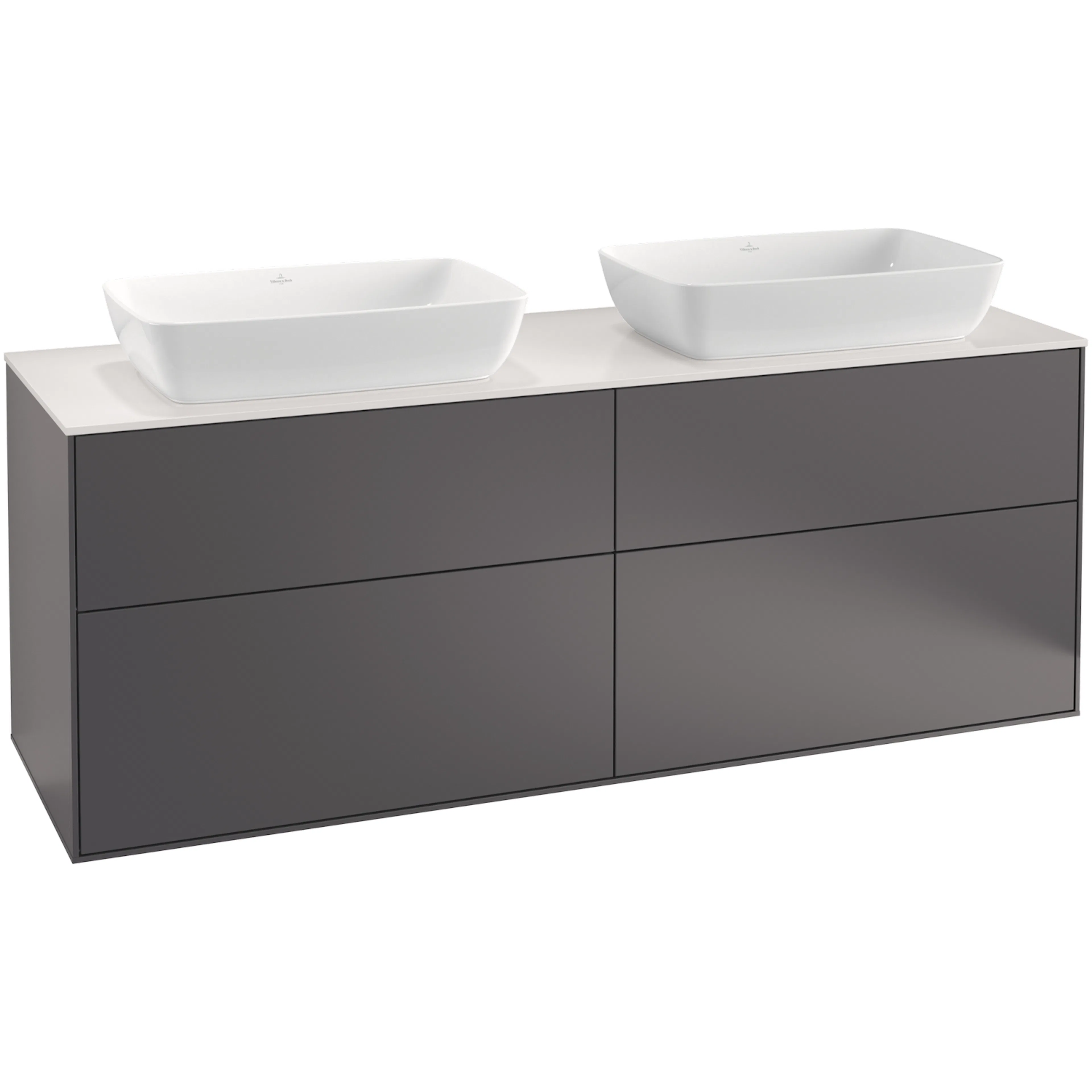 Tvättställsskåp Villeroy & Boch Finion med 4 Lådor och Bänkskiva för Två Fristående Tvättställ