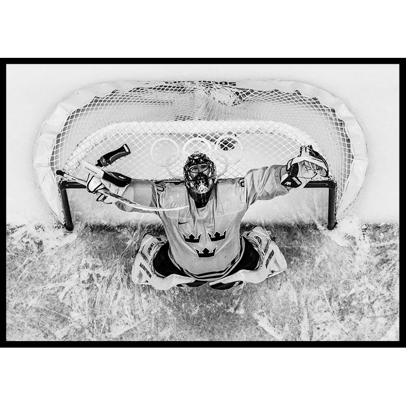 Poster Gallerix Henrik Lundqvist OS Sotji 2014 B&W No1