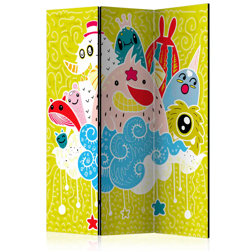 Rumsavdelare Skärmvägg Arkiio Happy Creatures 135x172 cm
