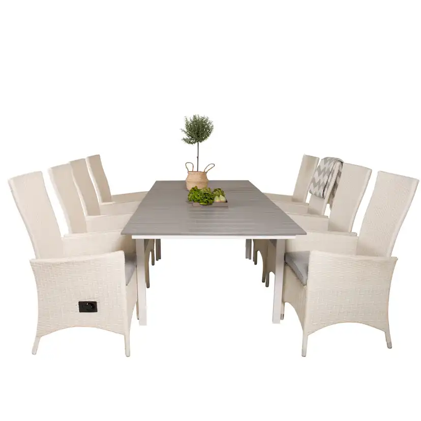Matgrupp Venture Home Lova 160/240 med 8 Pishi Stolar