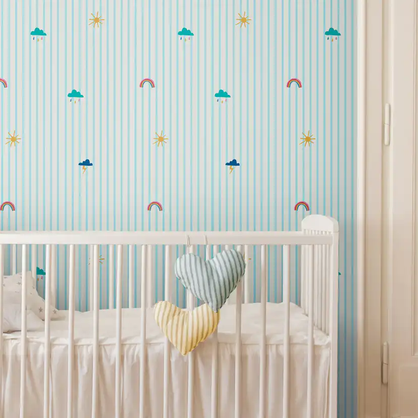 Tapet Joules Whatever The Weather Icons Haze Blue