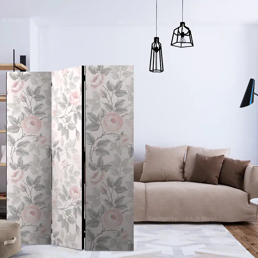Rumsavdelare Skärmvägg Arkiio Watercolor Roses 135x172 cm