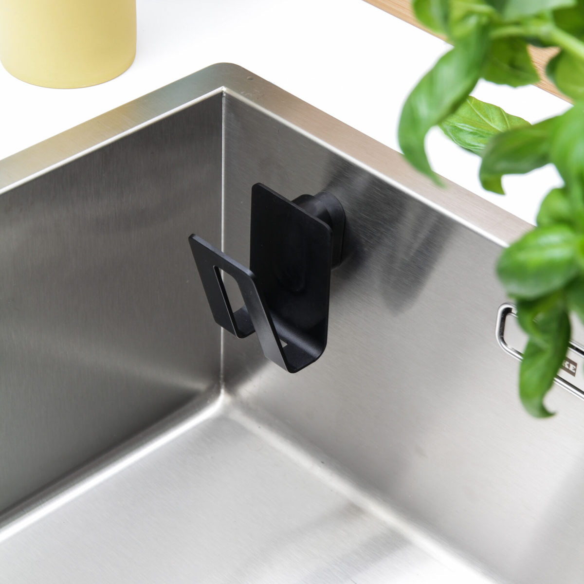 Disksvamphållare Happy Sinks Biokomposit Svart för Diskbänk & Diskho