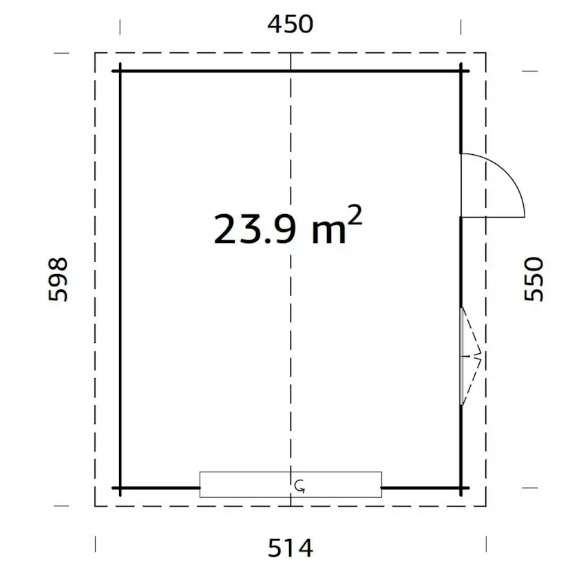 Garage Palmako Roger 23,9 m2 med Takskjutport