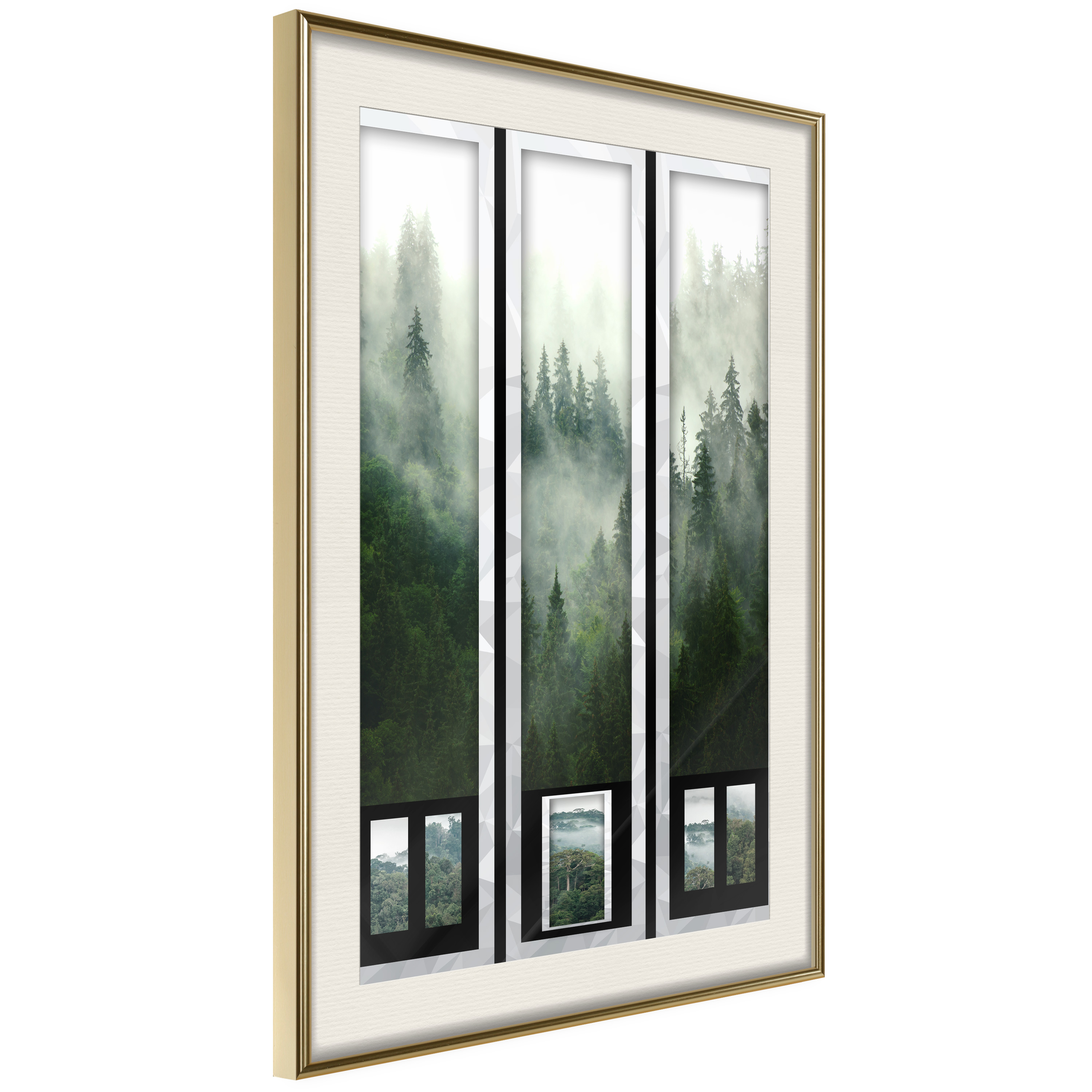 Affisch - Memories Cards [Poster] 30x45 Guld ram med passepartout, 30x45 cm