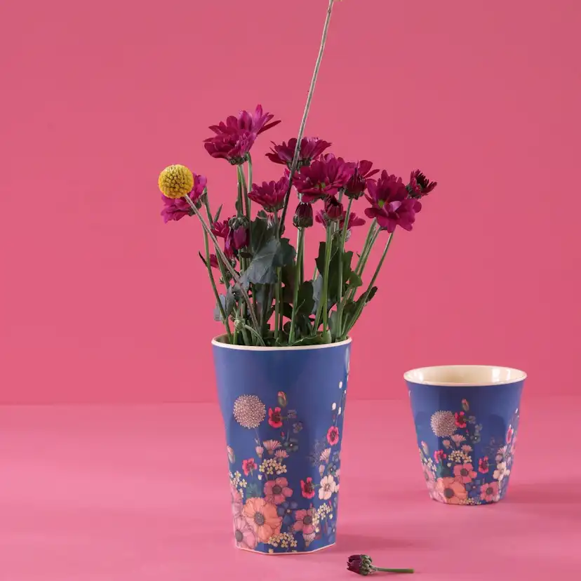 Melaminkopp Rice Medium Ängsblommor Blå/Multi