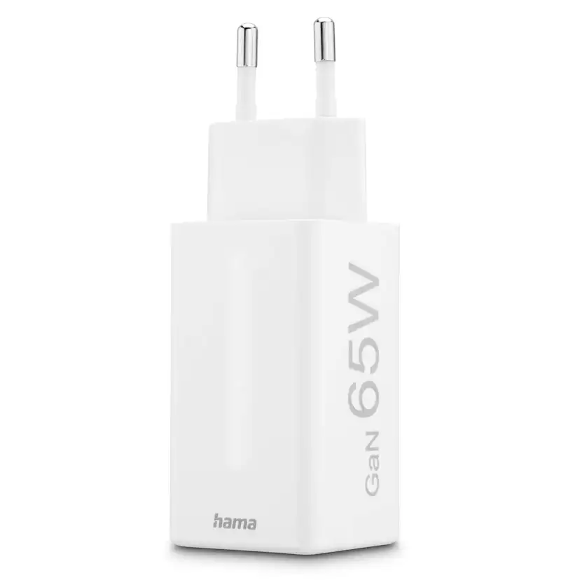 Laddare HAMA 2x USB-C 1x USB-A GaN 65W Vit