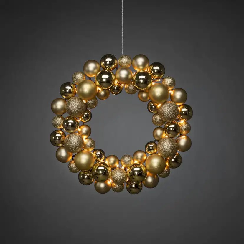B/O Julkrans 40cm 50 LED Mässing