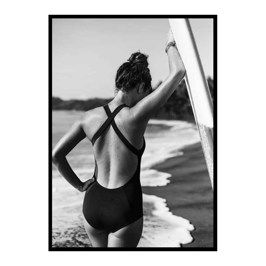 Poster Gallerix Posing With Surfboard