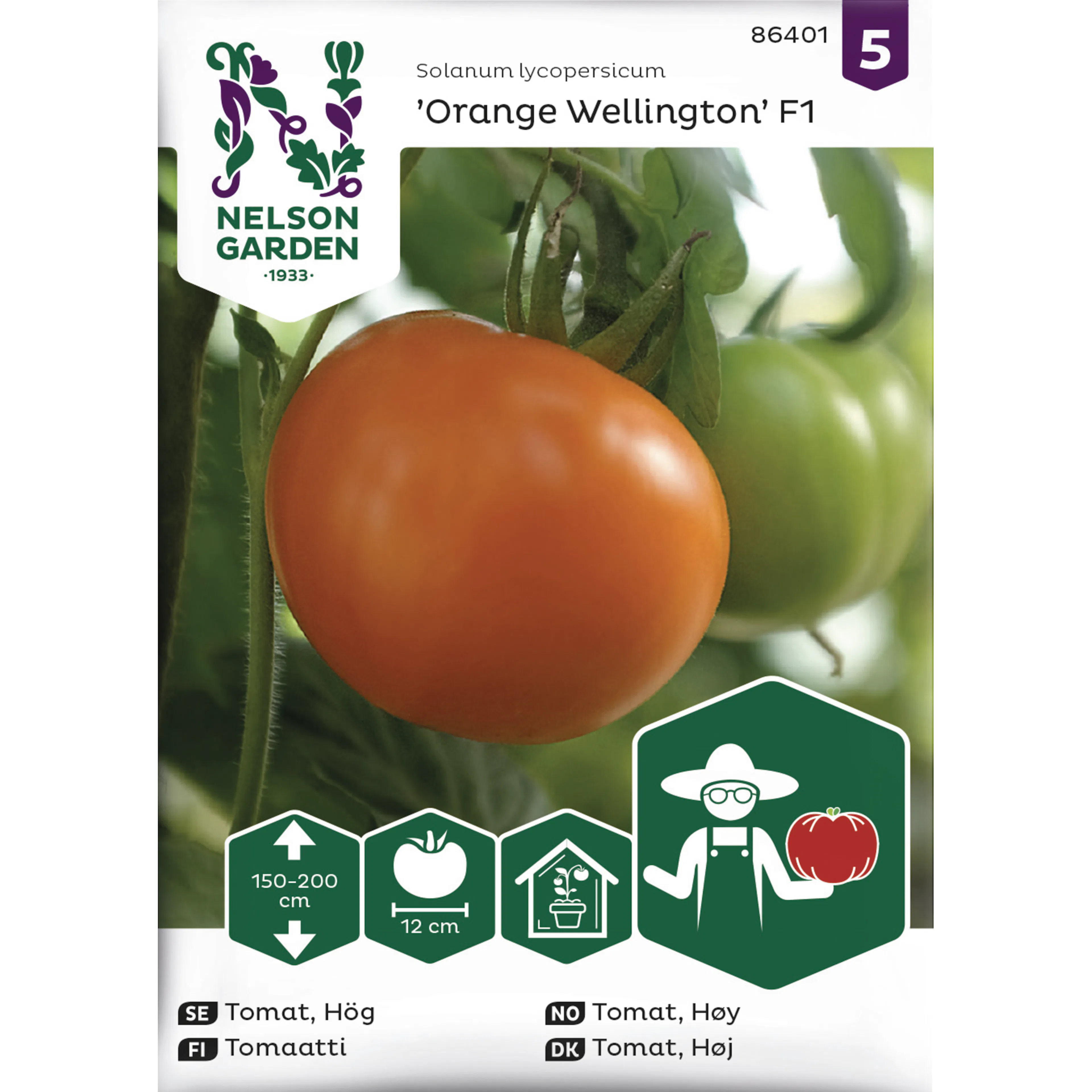 Frö Nelson Garden Tomat Hög Orange Wellington F1
