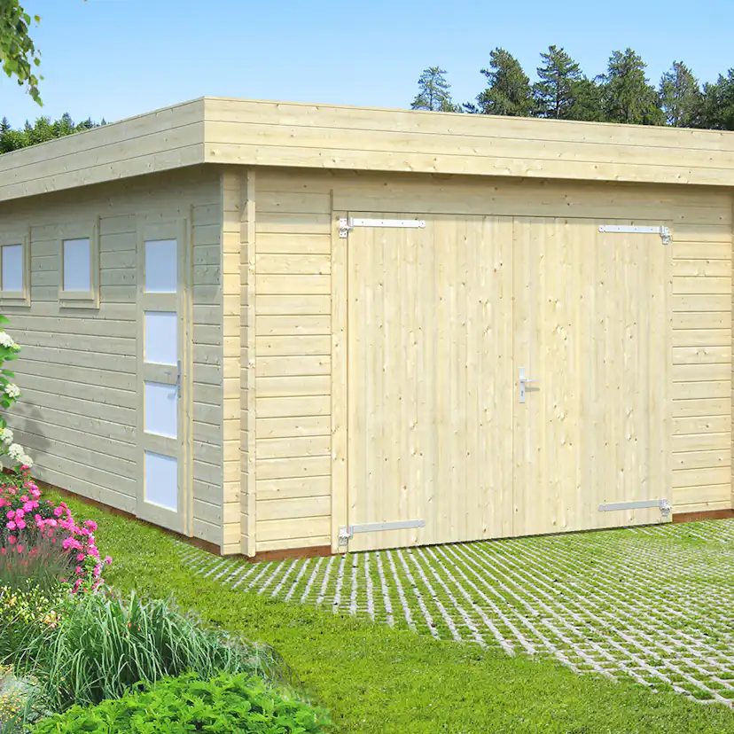 Garage Palmako Rasmus med Garagedörr 19,8 m2