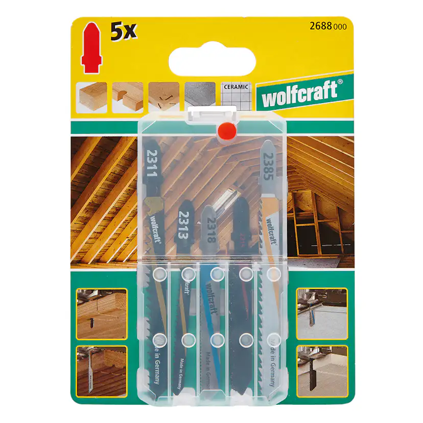 Sticksågblad Wolfcraft Set Multi 5 st