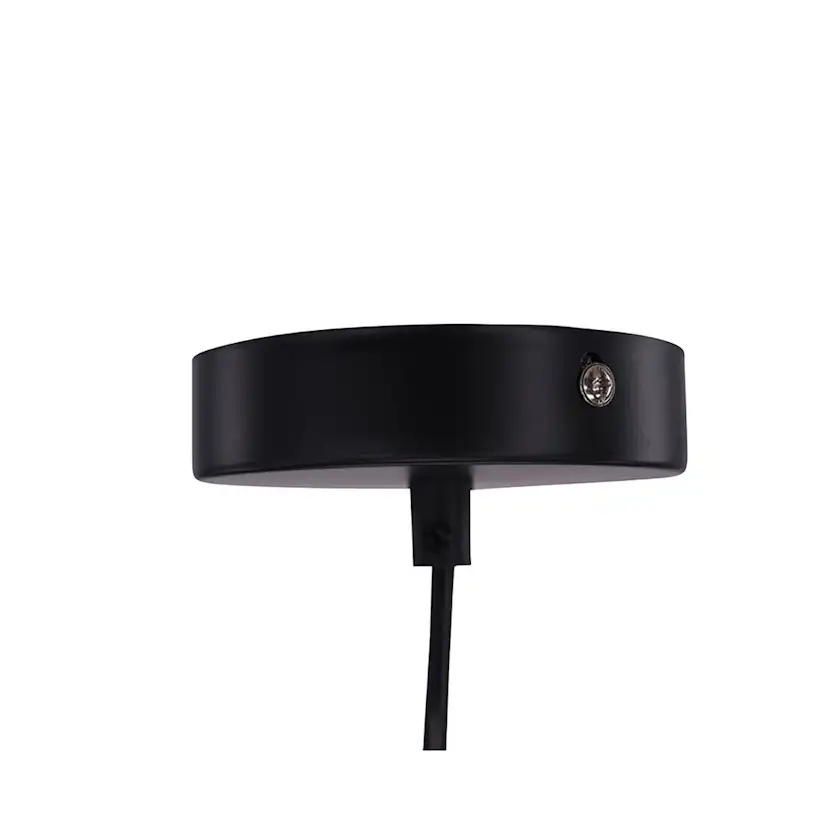 Nicola - Large Pendant Lamp - Black / Grey artificial feathe Grå