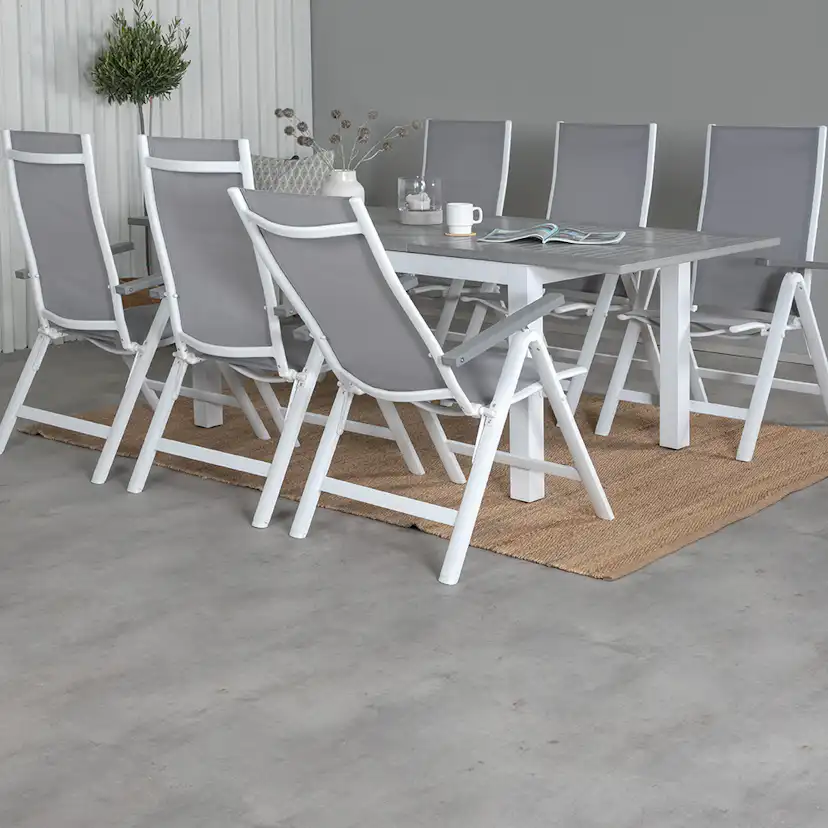 Matgrupp Venture Home Aleyna 160 Vit med 6 Aleyna Positionsstolar