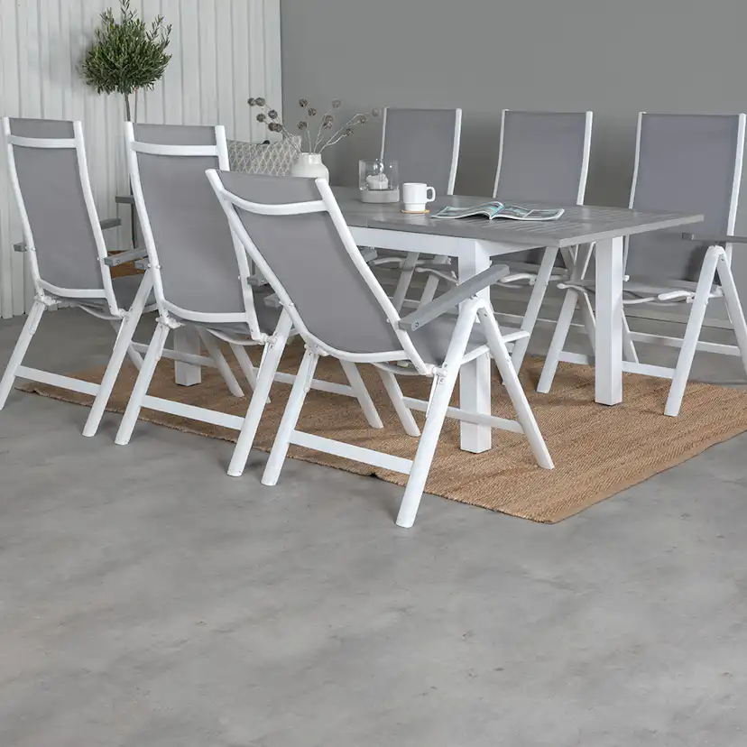 Matgrupp Venture Home Aleyna 160 Vit med 6 Aleyna Positionsstolar
