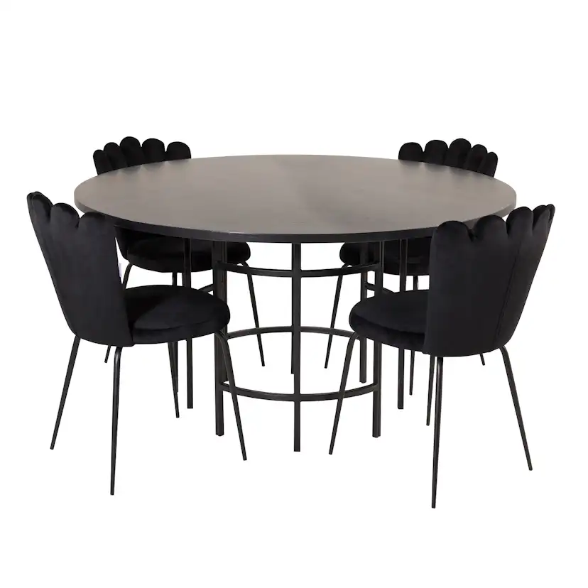 Matgrupp furniture/fashion Copenhagen med 4 Svarta Limhamn Light Stolar
