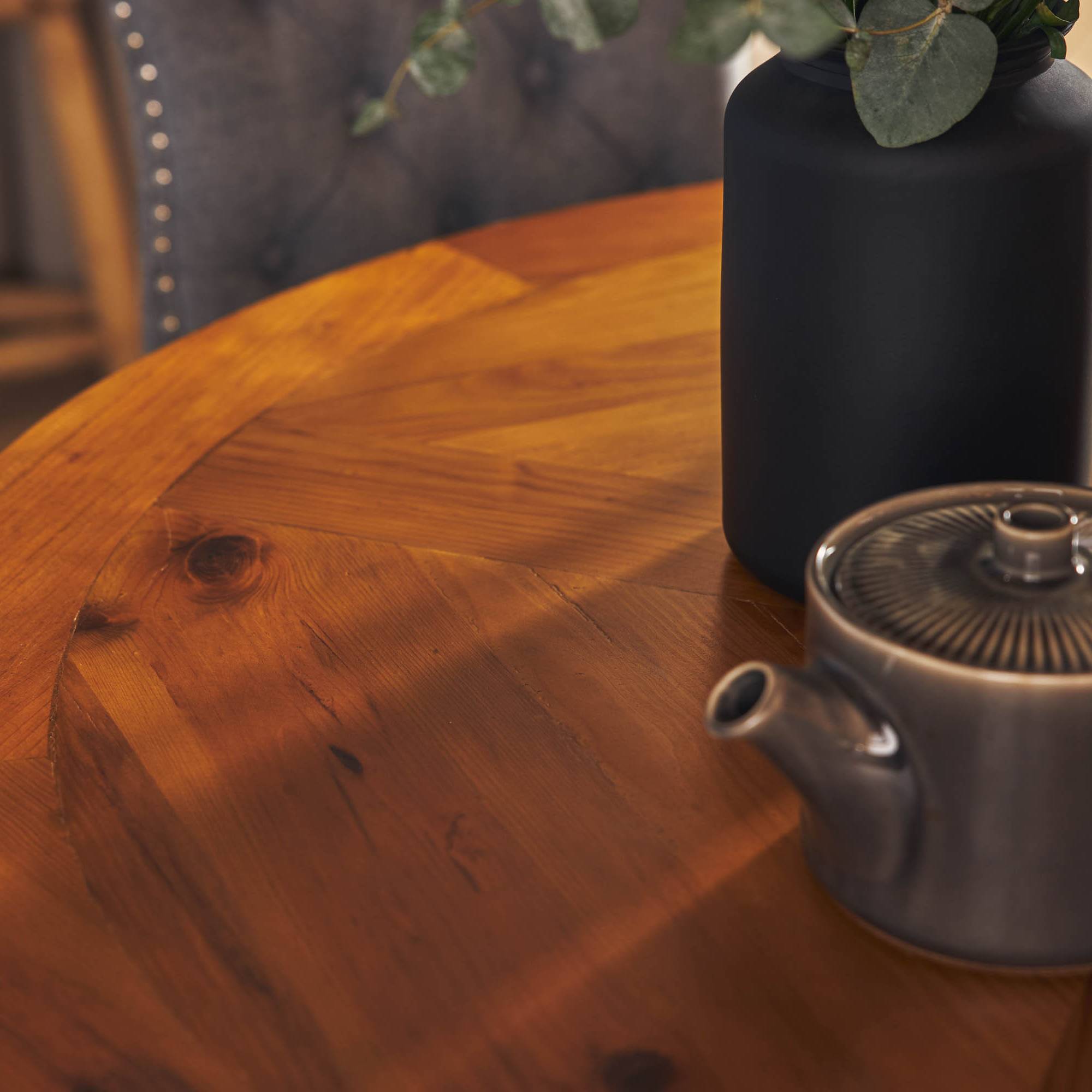 Matgrupp Bloomington Lyon Runt Matbord 120 cm Vit Bas med 4 Bergviken Matstol