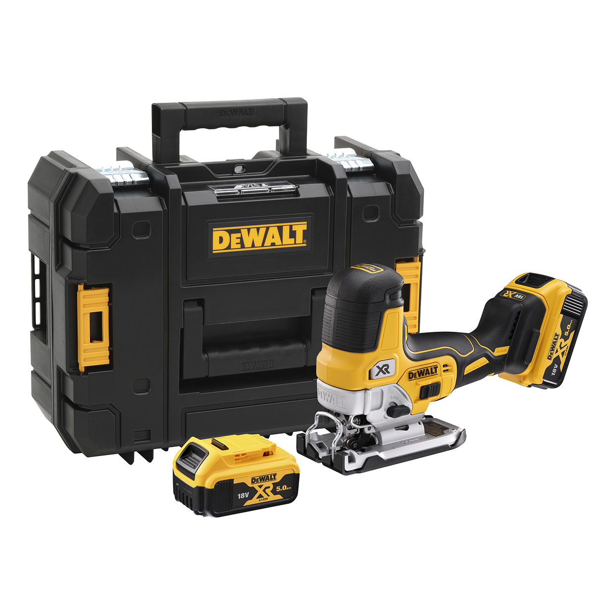 Sticksåg Dewalt DCS335P2 Bodygrip 18V med batteri och laddare
