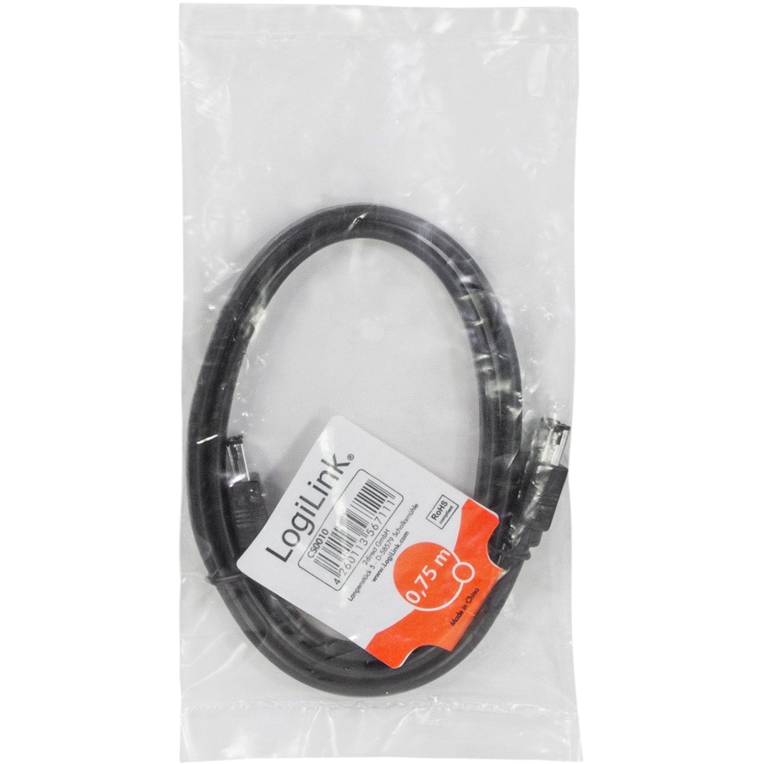 eSATA-kabel LogiLink Hane/Hane 6 Gbps 0,75 m