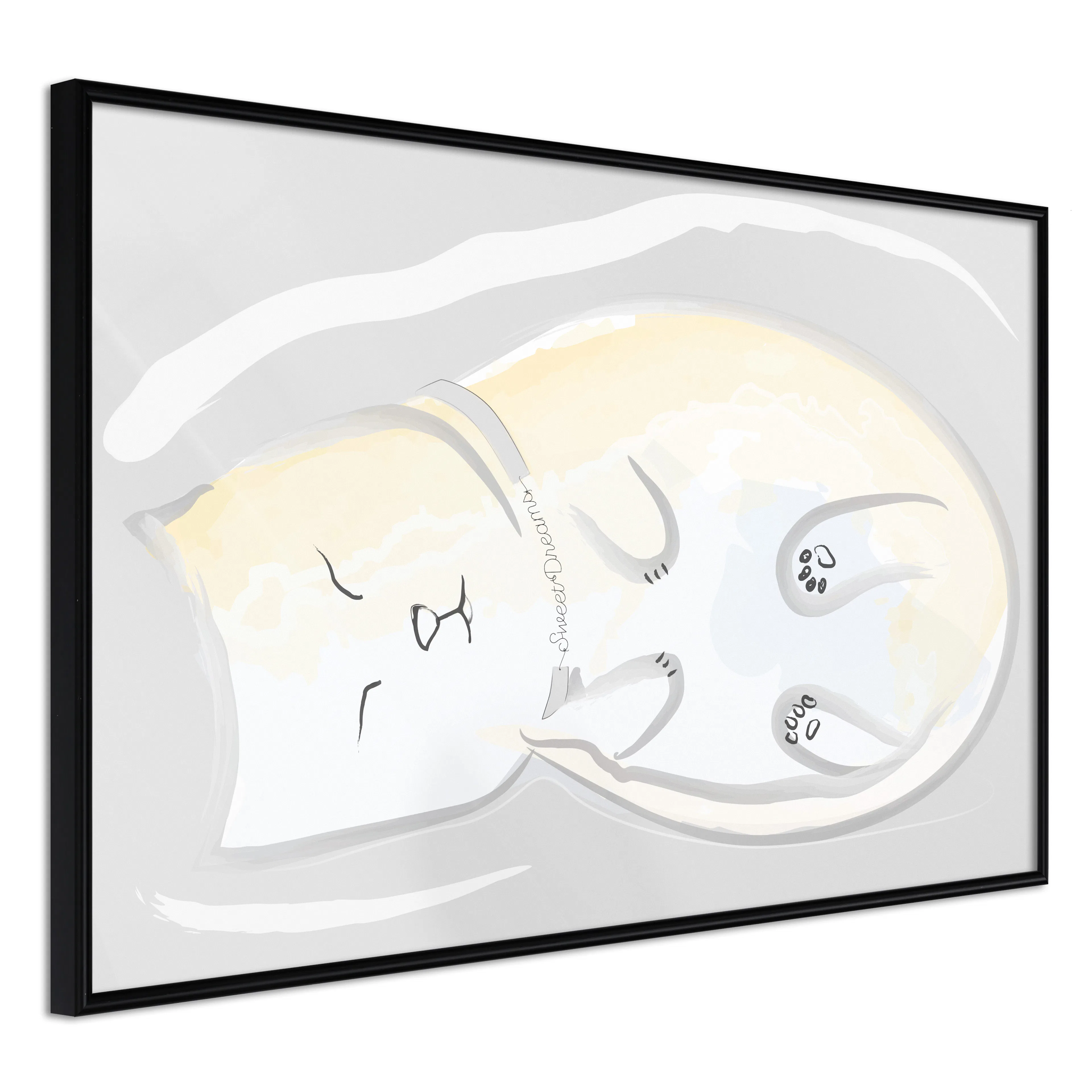 Affisch - Sleepy Kitty [Poster] 30x20 Svart ram, 30x20 cm