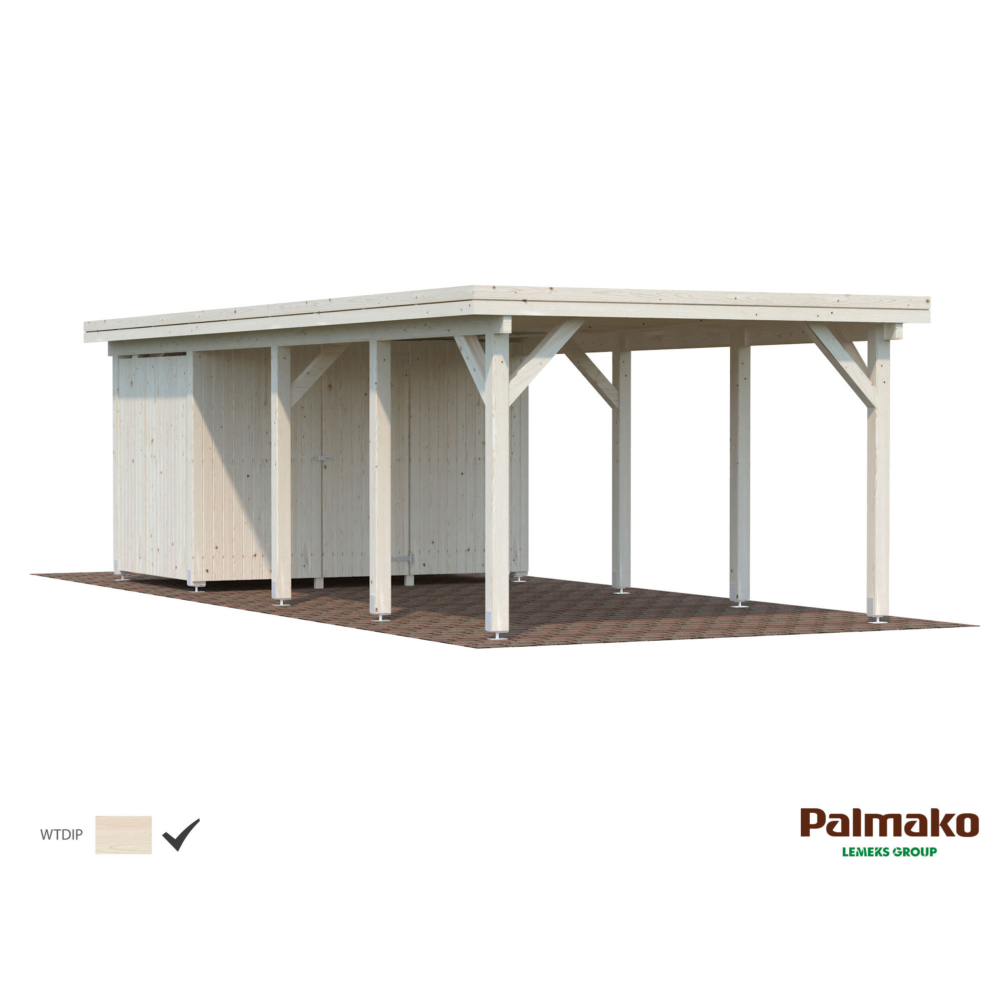 Förråd Palmako 5,8 m2 tillbehör till Carport Karl