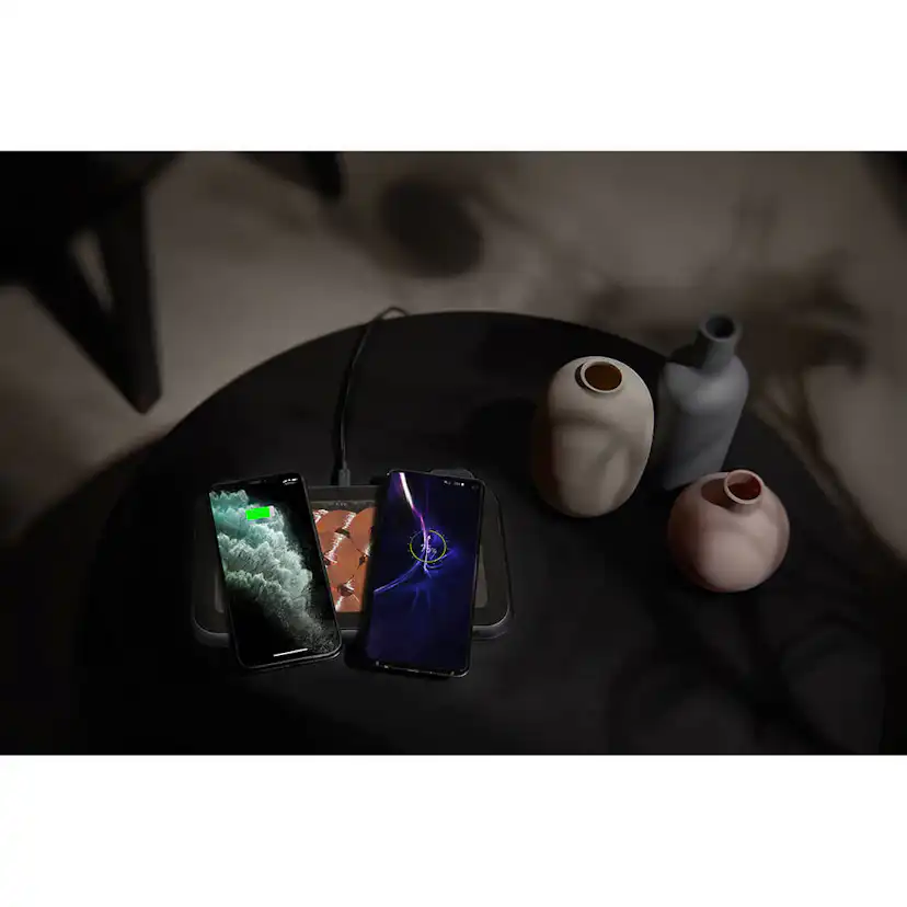 Trådlös Laddare Zens Dual QI Liberty 16 coils 2x15W Glass Top Edition till Apple & Samsung QC
