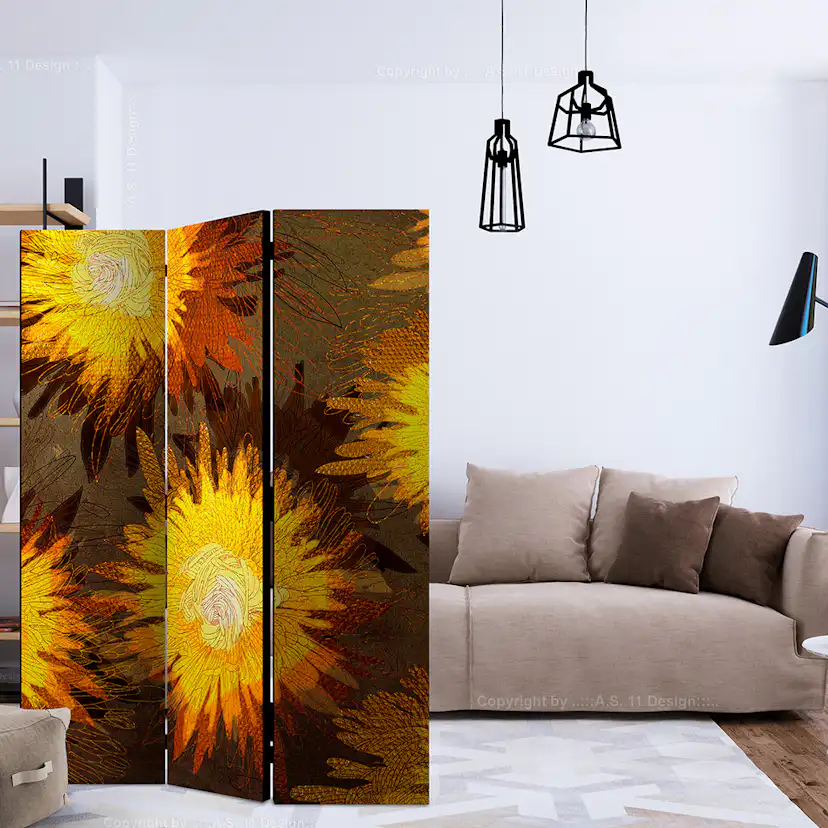 Rumsavdelare Skärmvägg Arkiio Sunflower Dance 135x172 cm