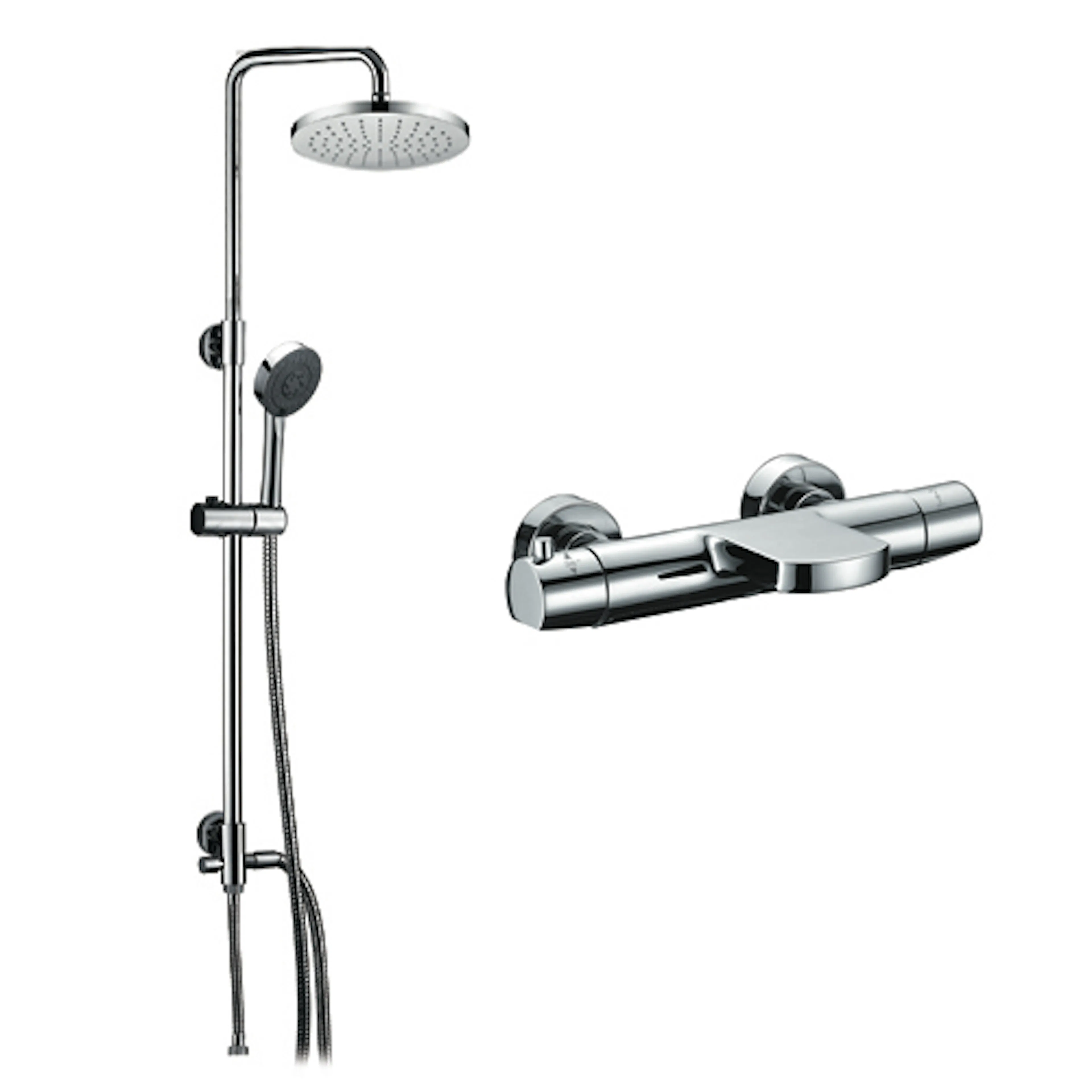 Takdusch Noro Fix med Badkarsblandare Frost Krom 150 cc