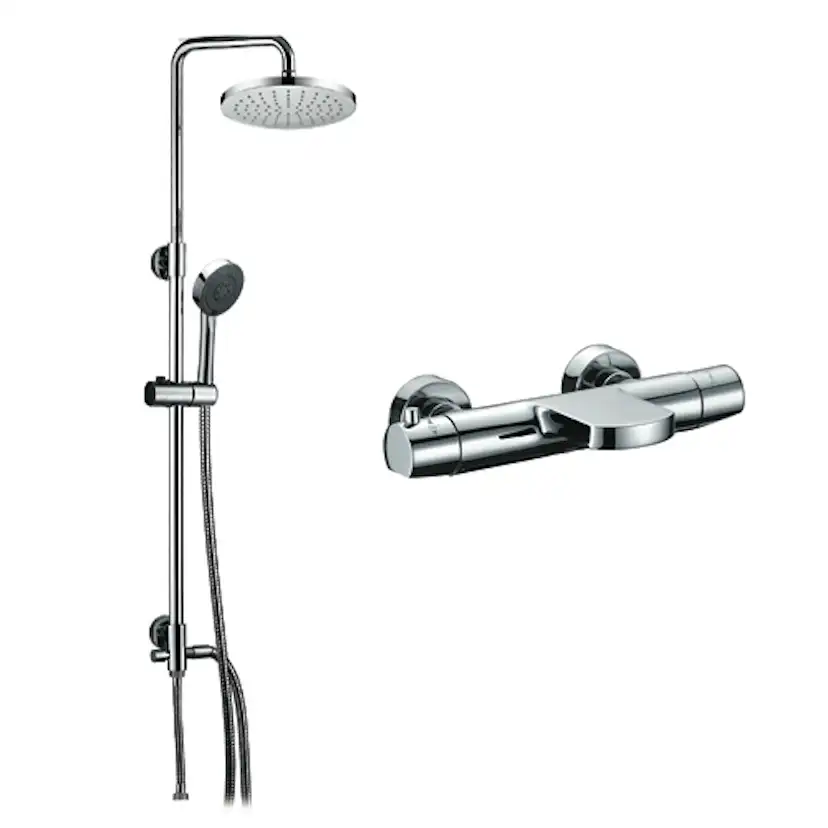 Takdusch Noro Fix med Badkarsblandare Frost Krom 150 cc