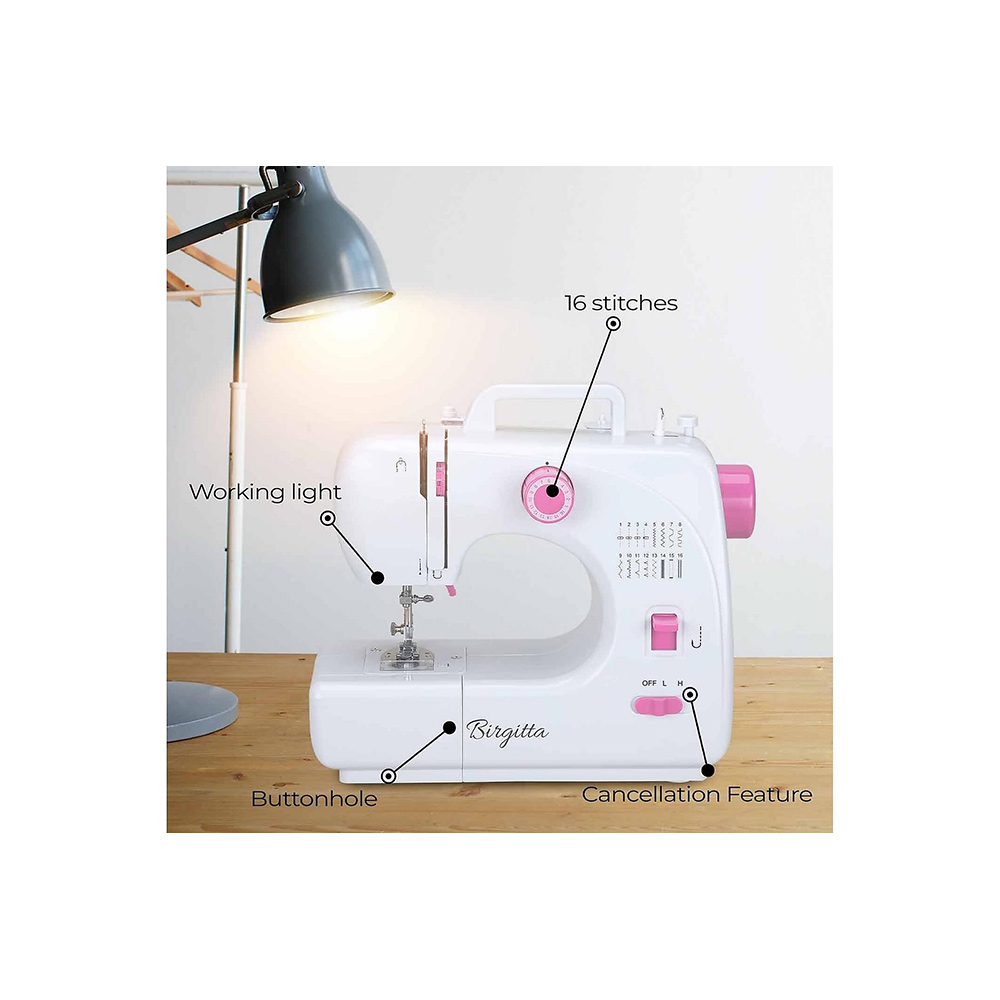 Symaskinsset Birgitta Comfort Symaskin med Tilläggsbord & 60 Delar Trådset