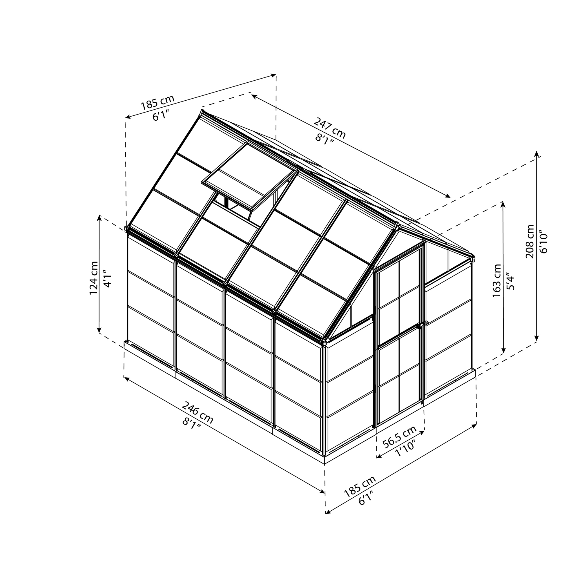 Canopia Serenity-växthuset  4.6 m² Grå Grå