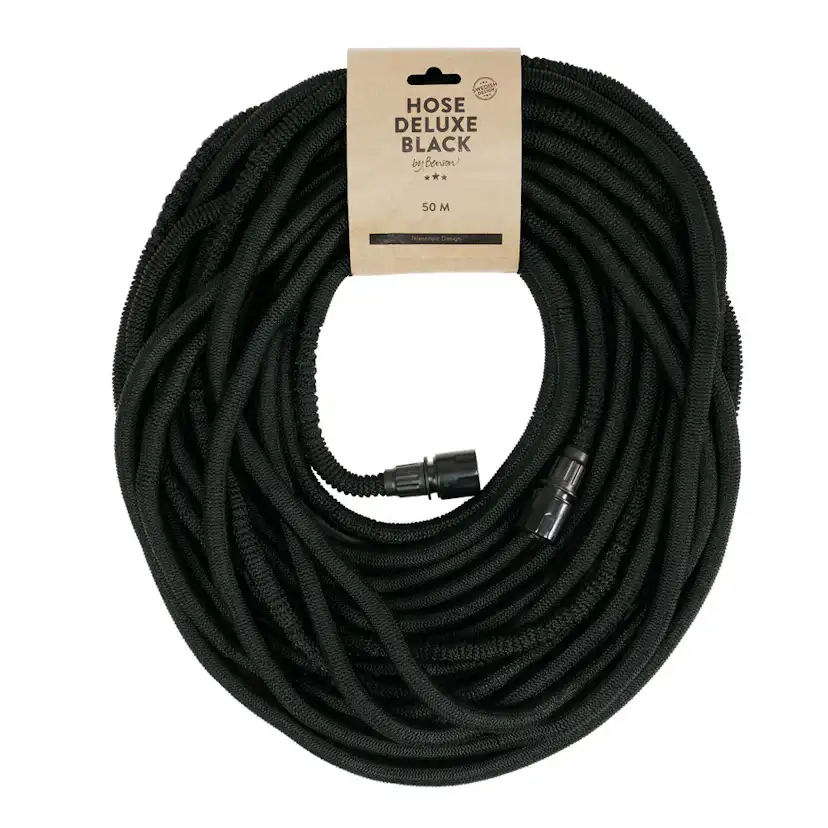 Trädgårdsslang Deluxe - Svart 50m Svart, Längd: 50 m