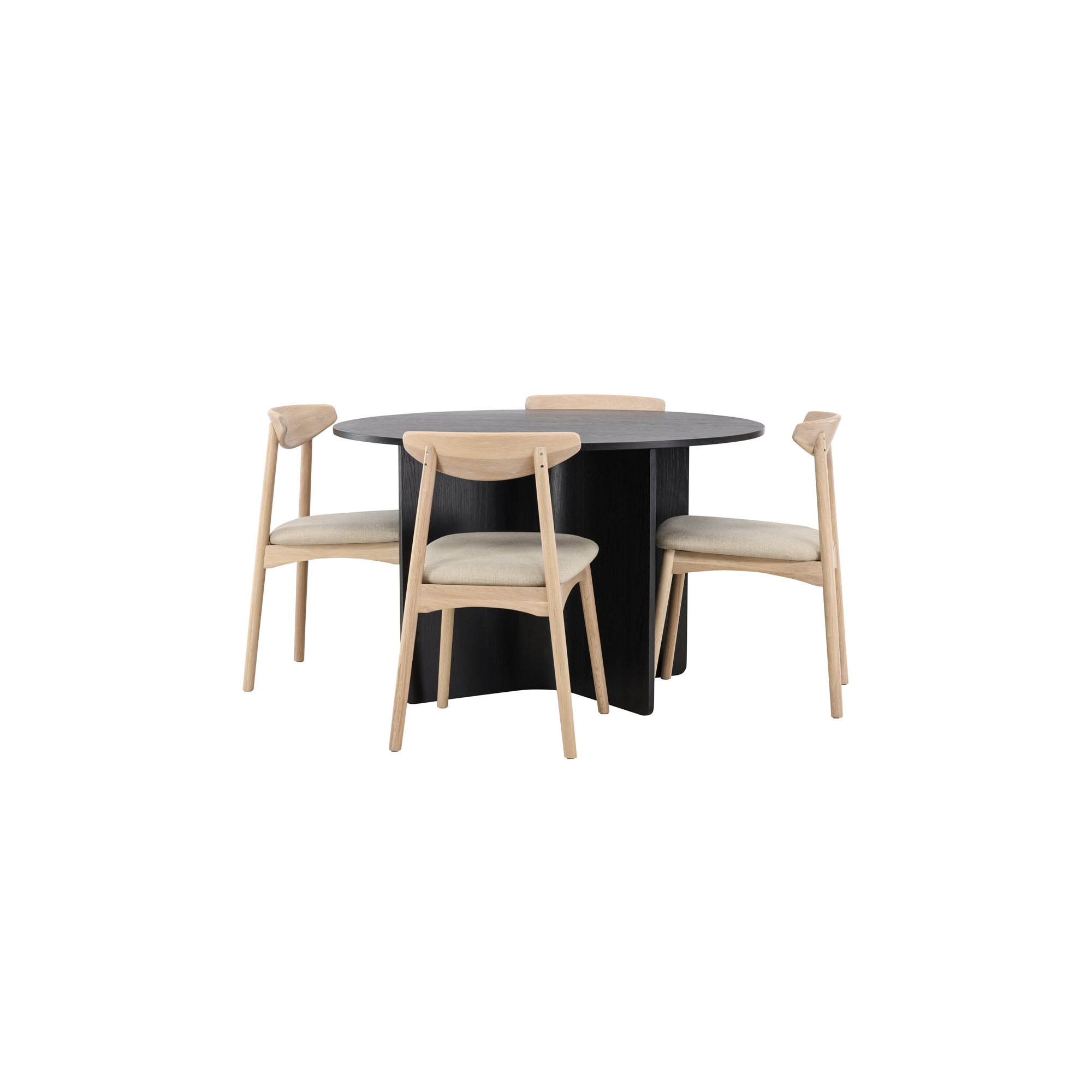 Matgrupp Venture Home Tyresö Matbord Ø120 cm cm med 4st Ven Matstolar