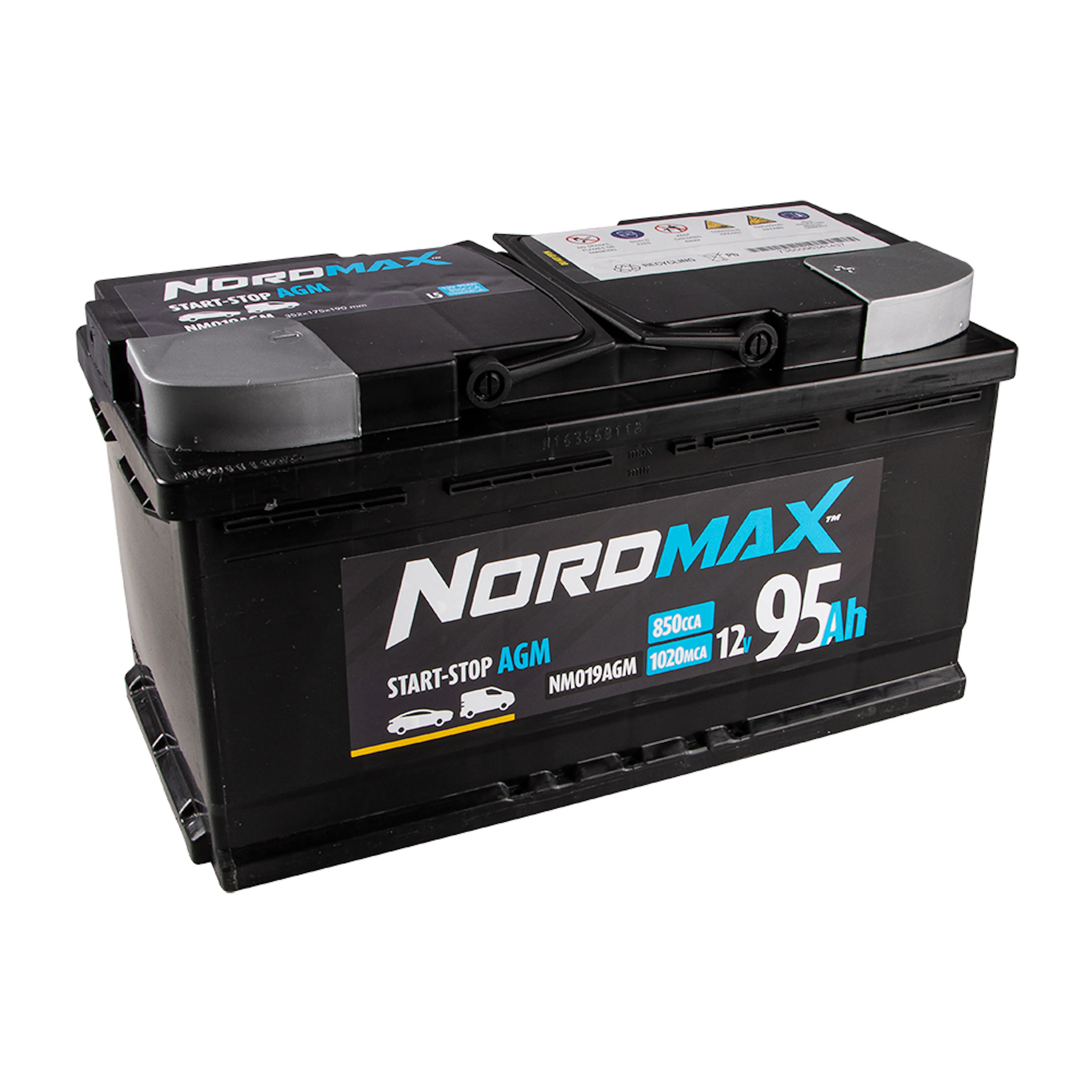 Startbatteri Nordmax AGM (Start-stopp) 95Ah 850A