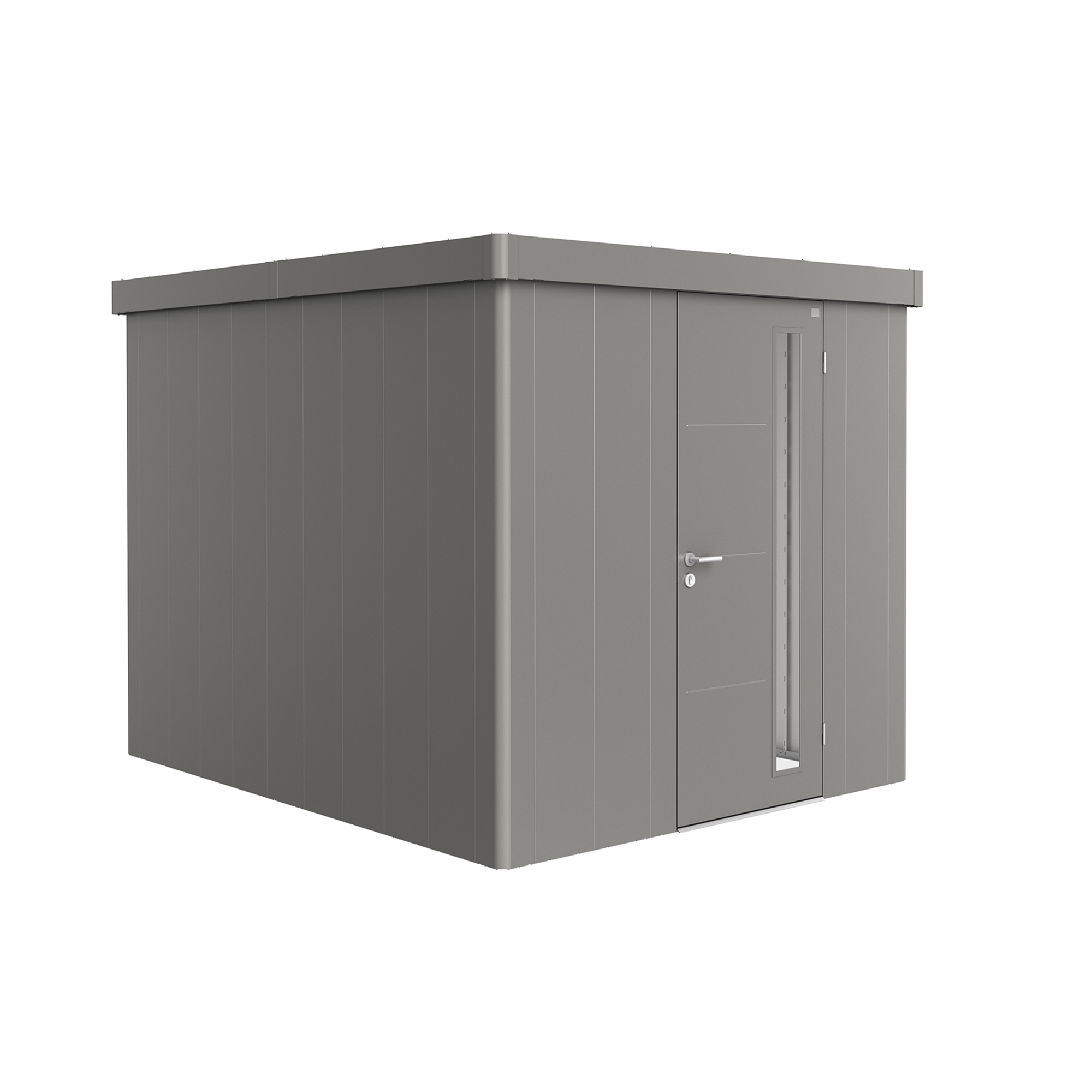 Trägård skjul Neo 3B med Standarddörr, metallic kvarts-grå Kvartsgrå