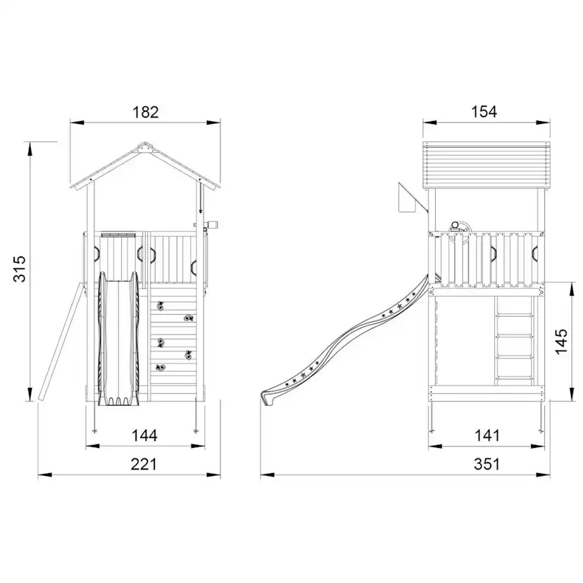Jungle Gym Sierra lektorn komplett inkl. grön rutschkana Grön